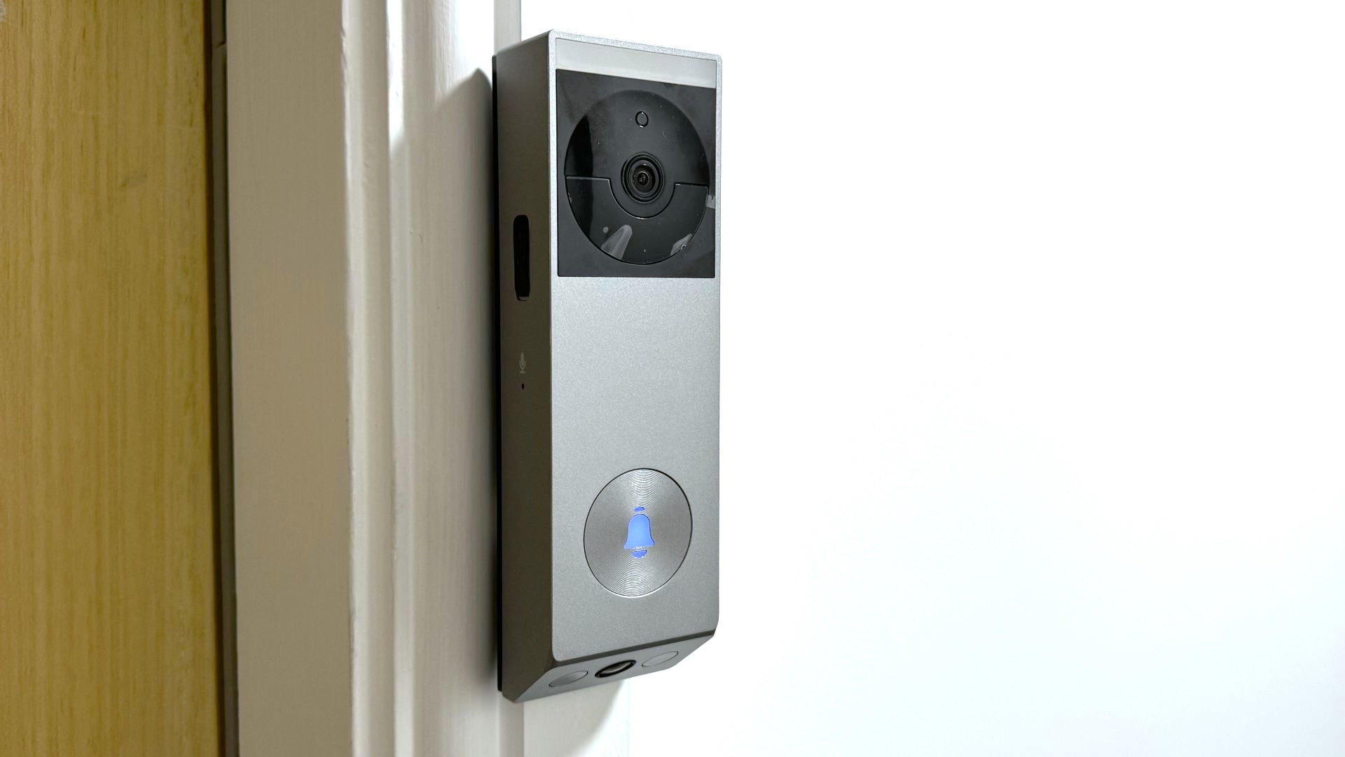 EZViz EP3x Pro video doorbell mounted beside door