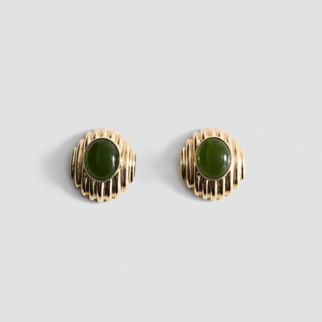 MANGO, Combined Resin Stone Earrings 