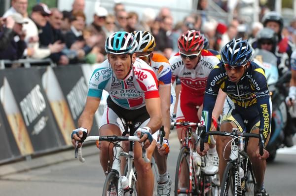 Philippe Gilbert pushes the pace in the breakaway.
