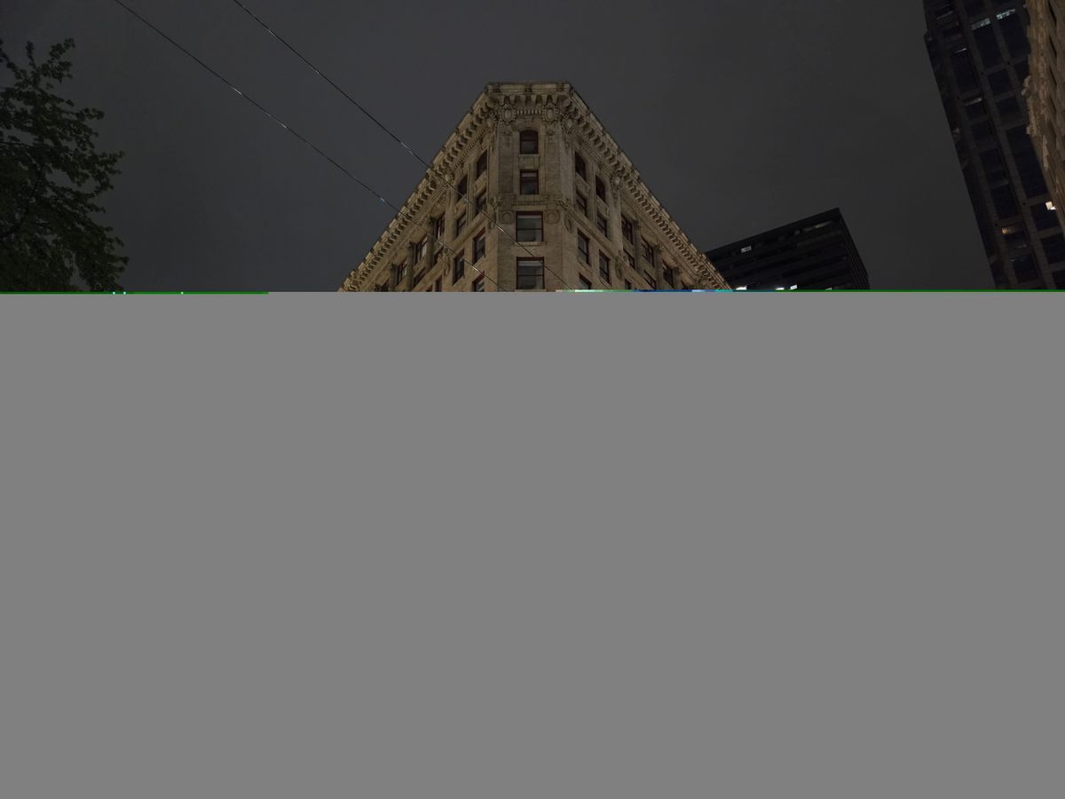 A building at night