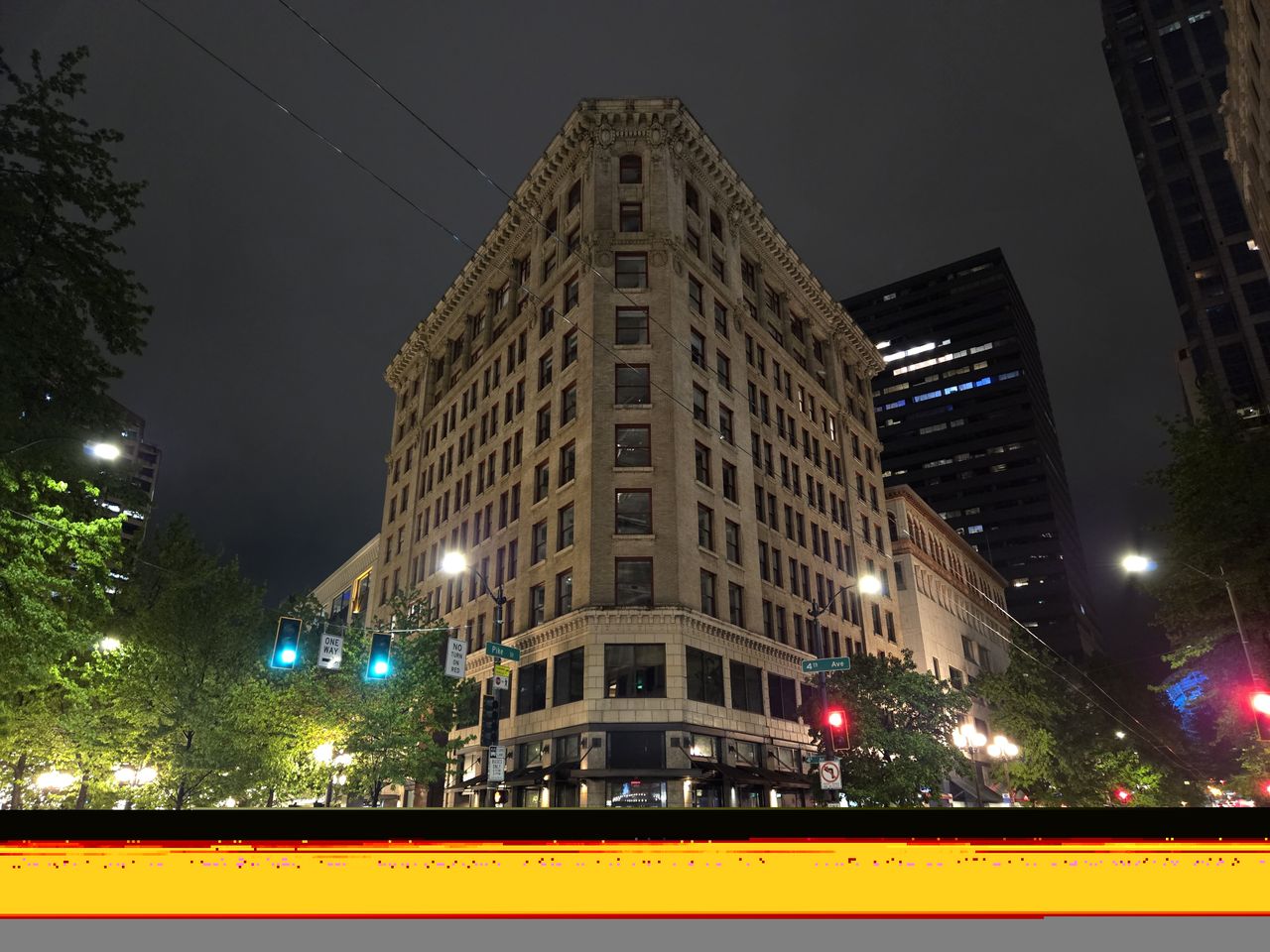 A building at night