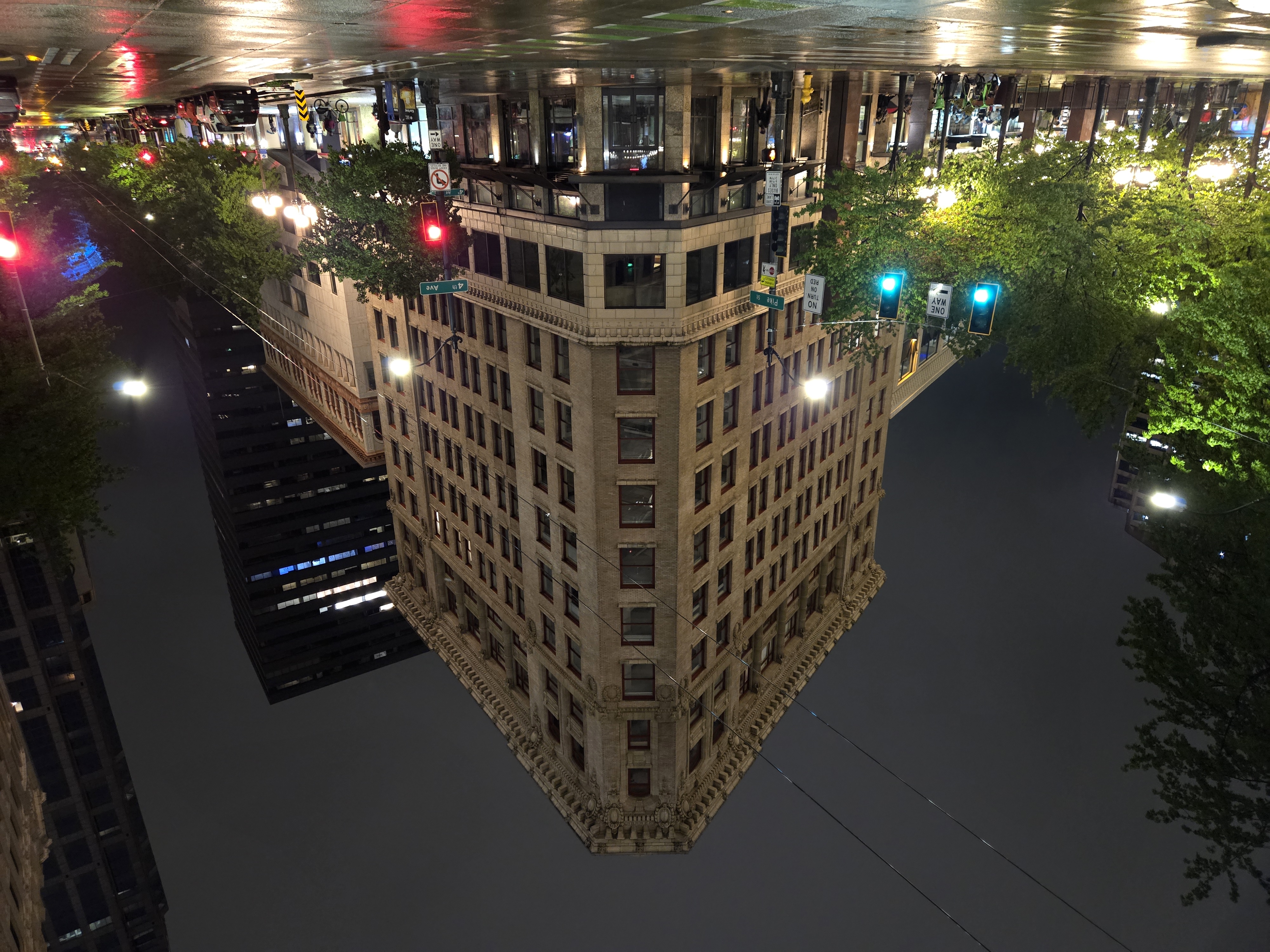 A building at night