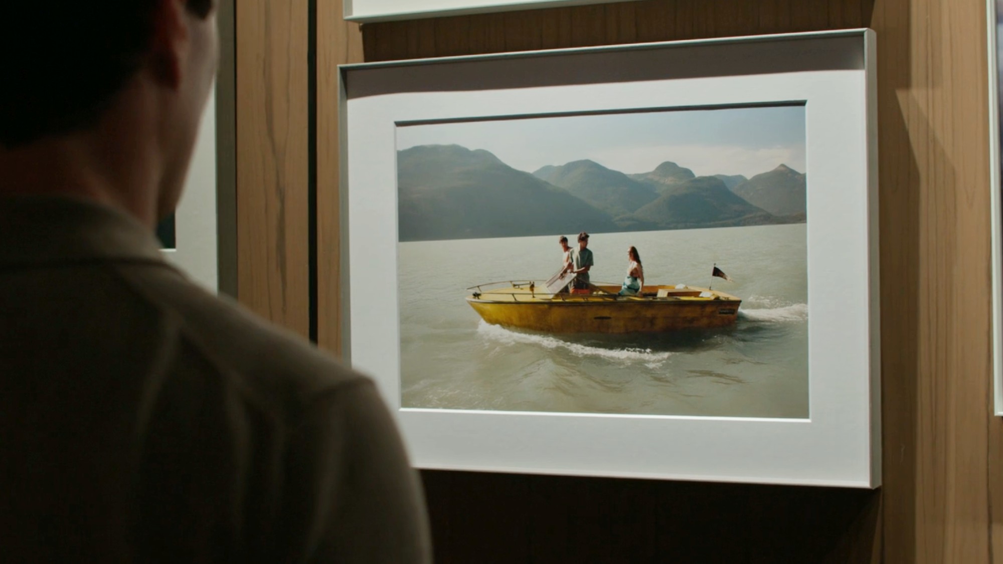 A photo of the yellow boat and Sam, Percy and Charlie are in it in Every Year After.