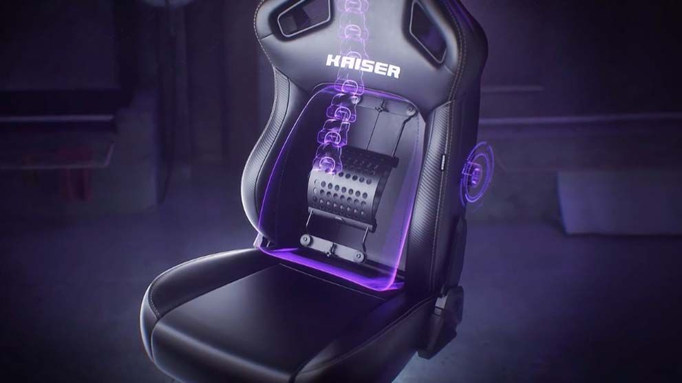 AndaSeat Kaiser 4 lumbar adjustment.