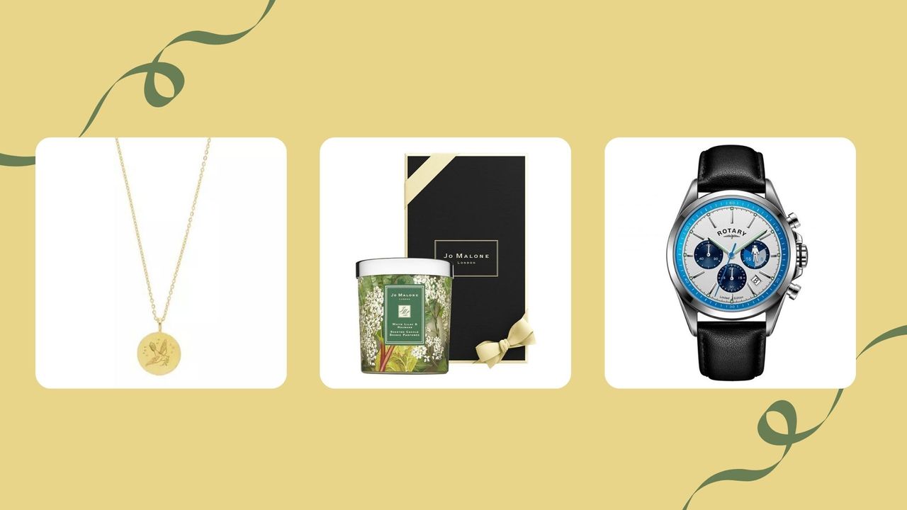 three of w&amp;h&#039;s best charitable gifts picks on a yellow background with green ribbons in the corners