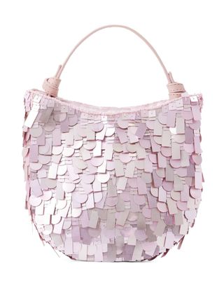 Crescent Paillette-Embellished Tote Bag