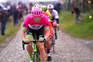Sep Vanmarcke (EF Education First-Drapac) leads the chase at E3 Harelbeke