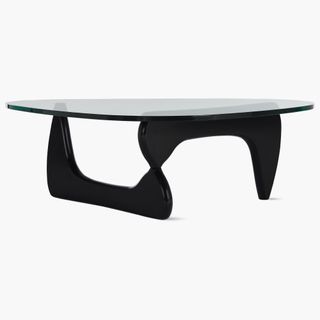 noguchi glass and black leg modern coffee table from design within reach