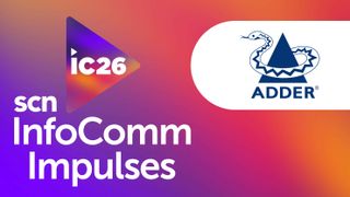 The SCN InfoComm Impulses banner with Adder logo. 