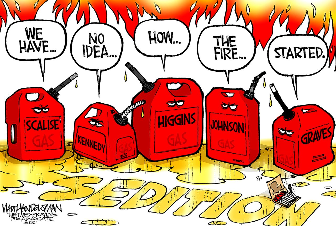 Political Cartoon U.S. GOP sedition Capitol riot