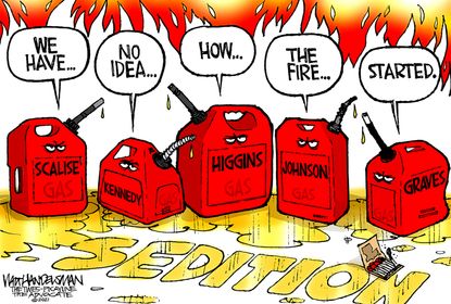 Political Cartoon U.S. GOP sedition Capitol riot