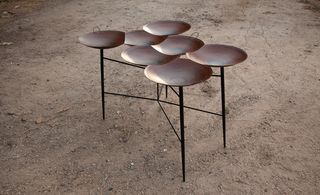 'Saj Table', made from the spun steel domes