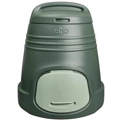 Elho Green Basics Composter 200l - Composter for Garden - 100% Recycled Plastic - &amp;Oslash; L 66.6 X B 65.0 X H 72.5 Cm - Green/leaf Green