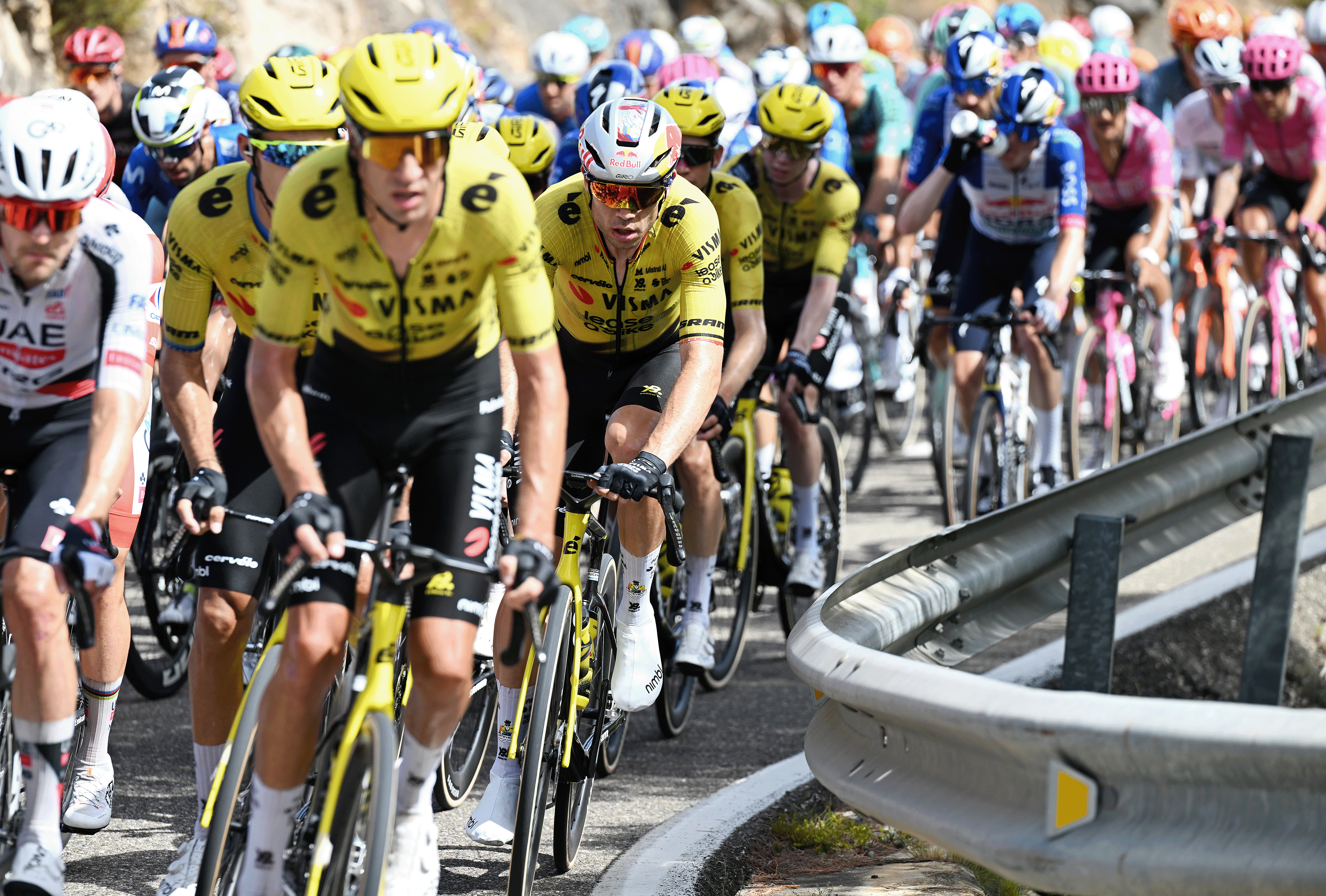 Wout Van Aert of Belgium and Team Visma | Lease a Bike at the front