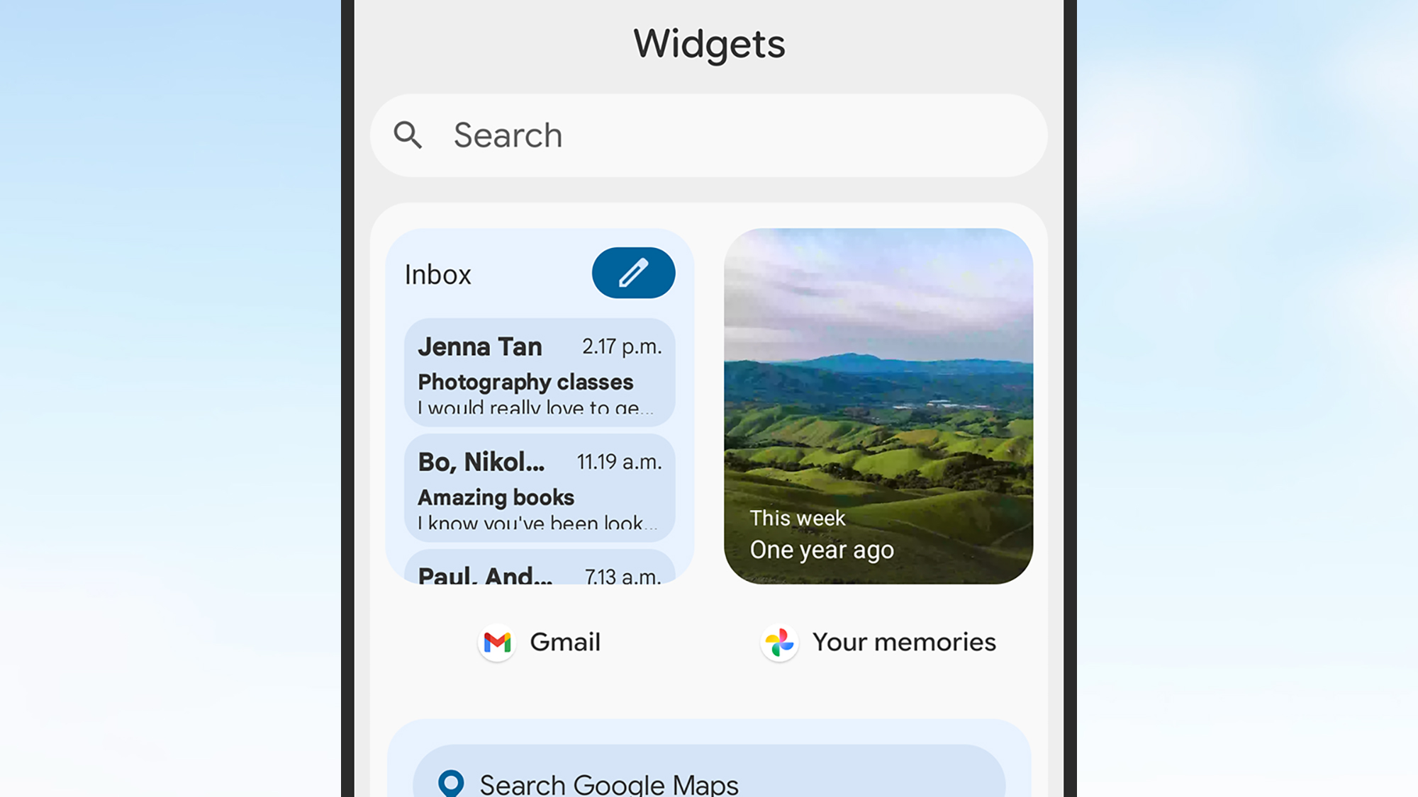 Android widget picker