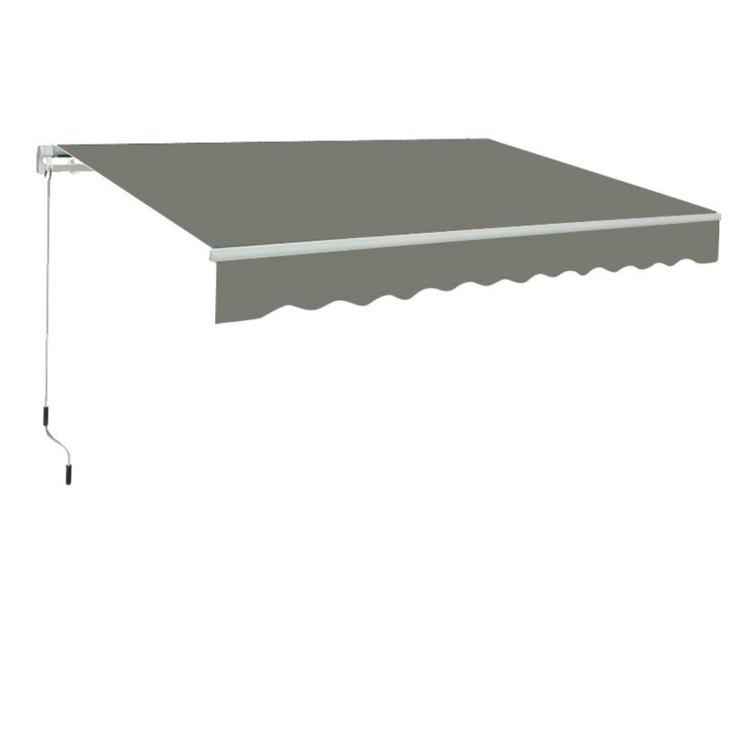 GREEN BAY, Greenbay 2.5 x 2m Manual Awning Garden Patio Canopy Sun Shade Shelter Retractable Grey