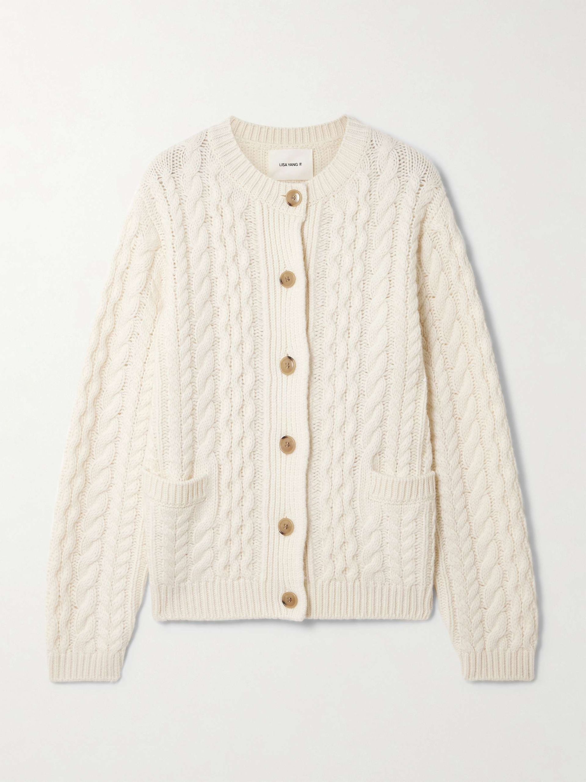 Ditte Cable-Knit Cashmere Cardigan