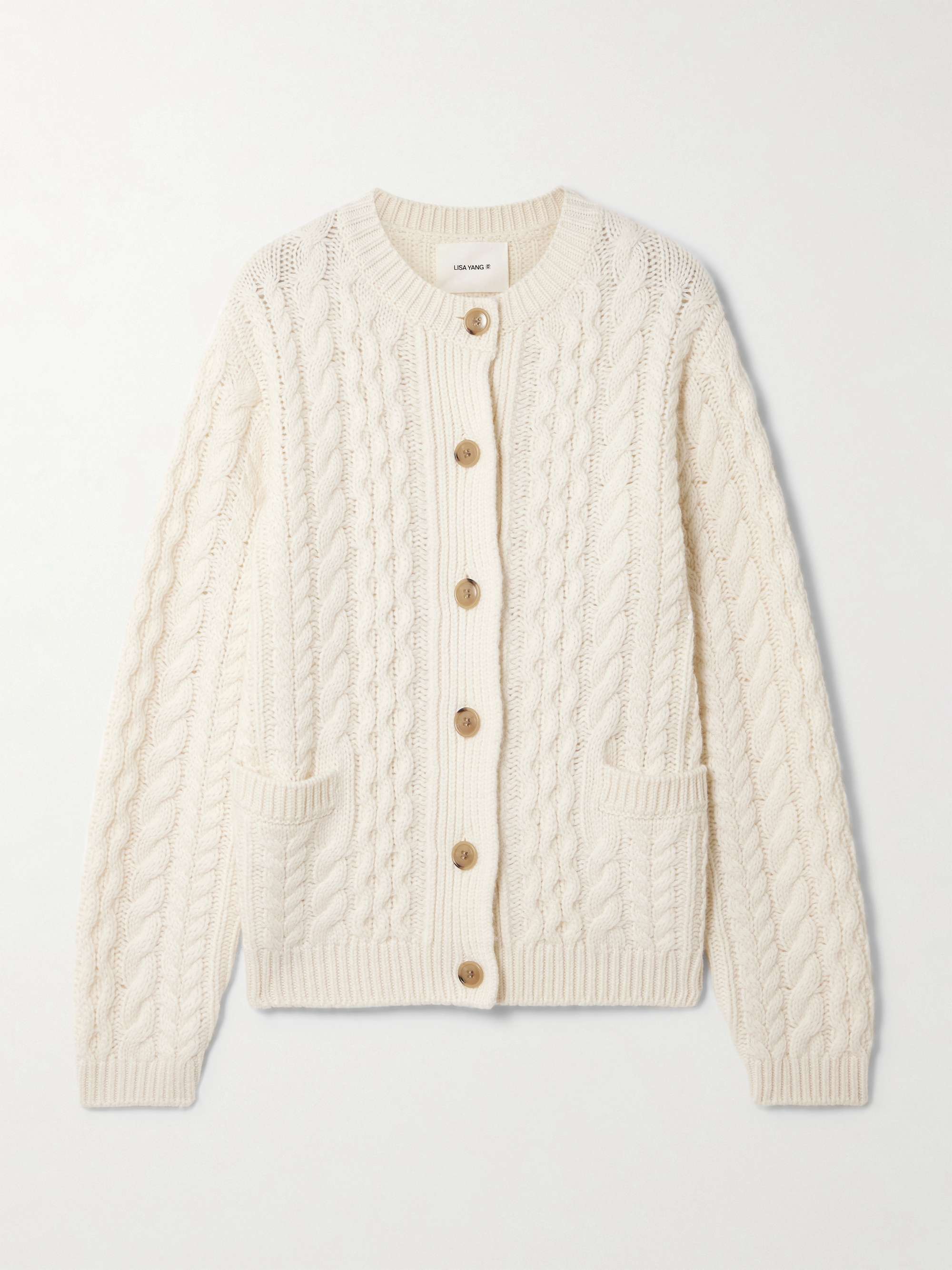 Ditte Cable-Knit Cashmere Cardigan