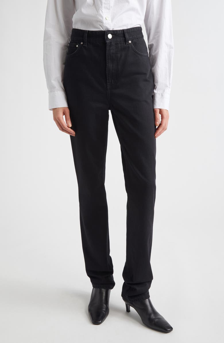 High Waist Organic Cotton Slim Leg Jeans