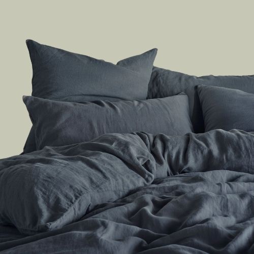 Bedfolk, 100% Linen Bedding, Ink