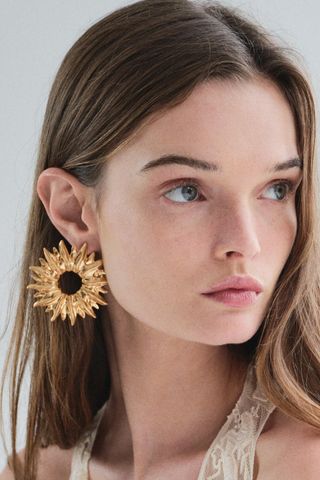 Metal Sun Earrings