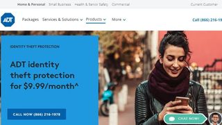 ADT's identity theft protection homepage