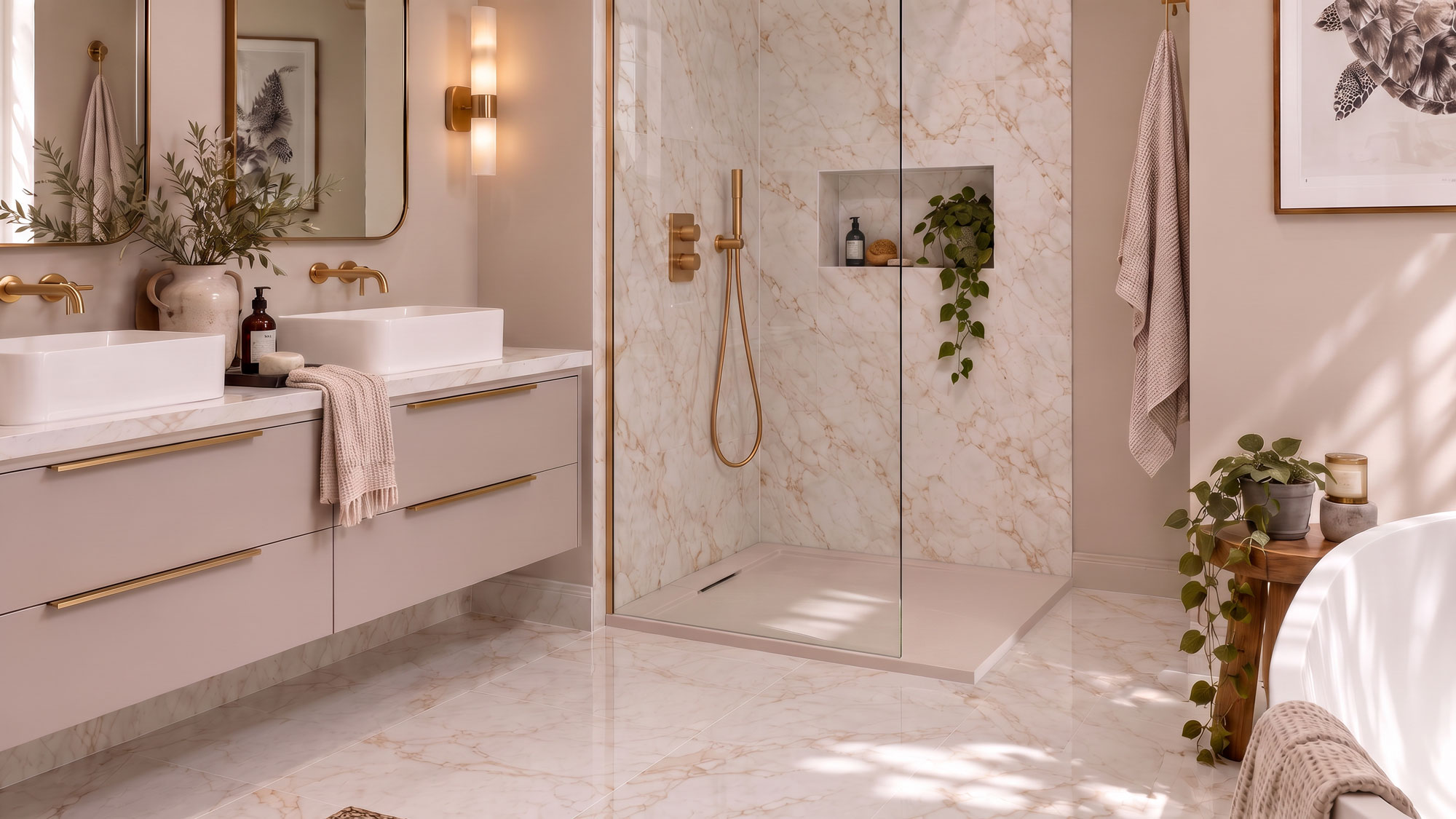 If you're looking to create a bathroom that looks fresh and contemporary, but still feels inviting and warm, here's what you need to do