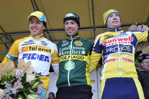 The podium in Middelkerke: Tom Meeusen, Sven Nys and Klaas Vantornout.