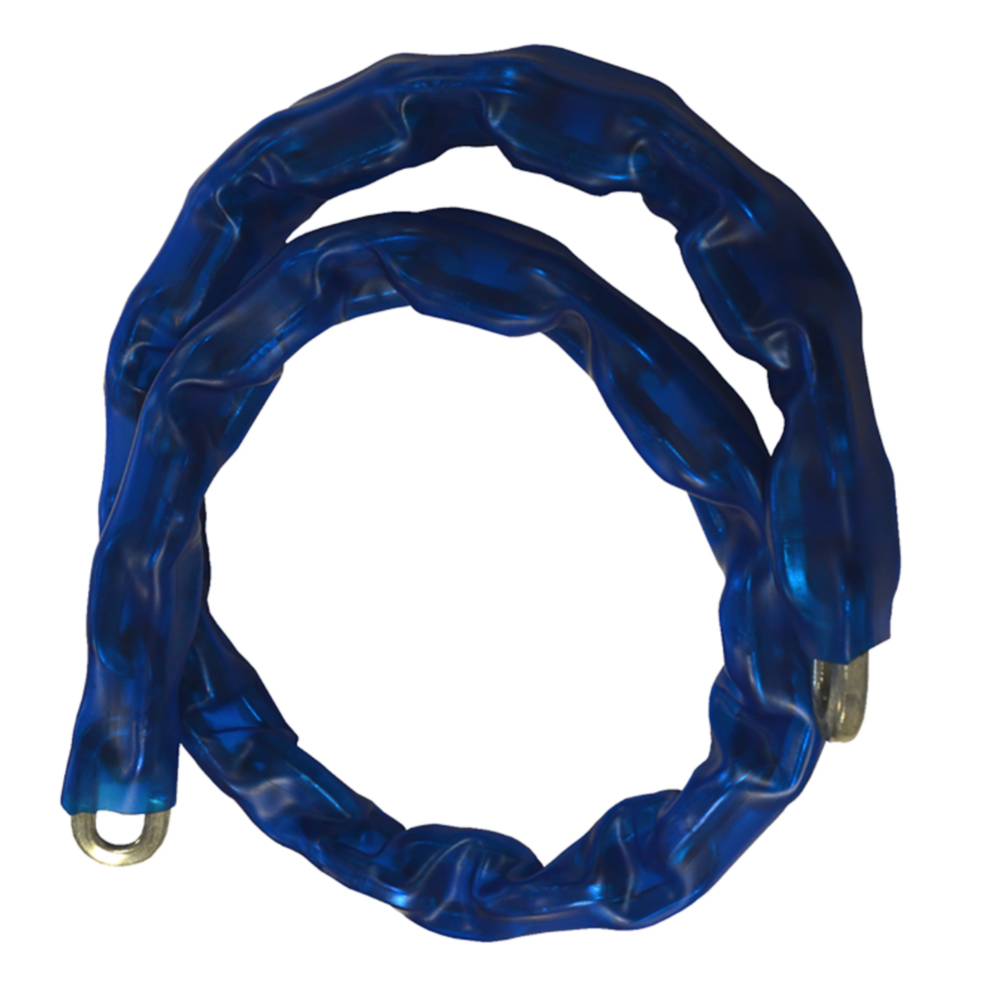 Blue security chain in protective pvc sleeve