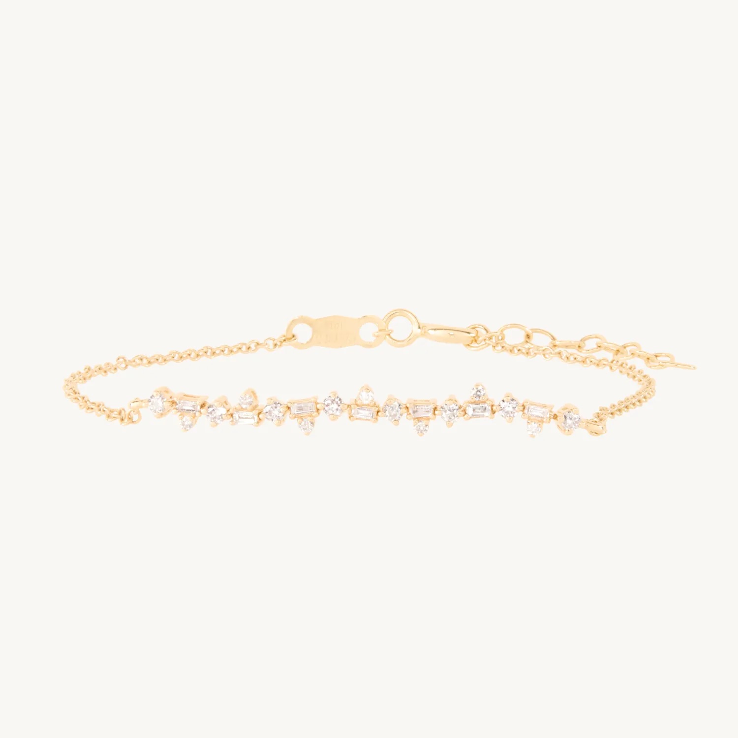 Catbird, Pointelle Demi Diamond Tennis Bracelet-14k-Yellow-Gold-6