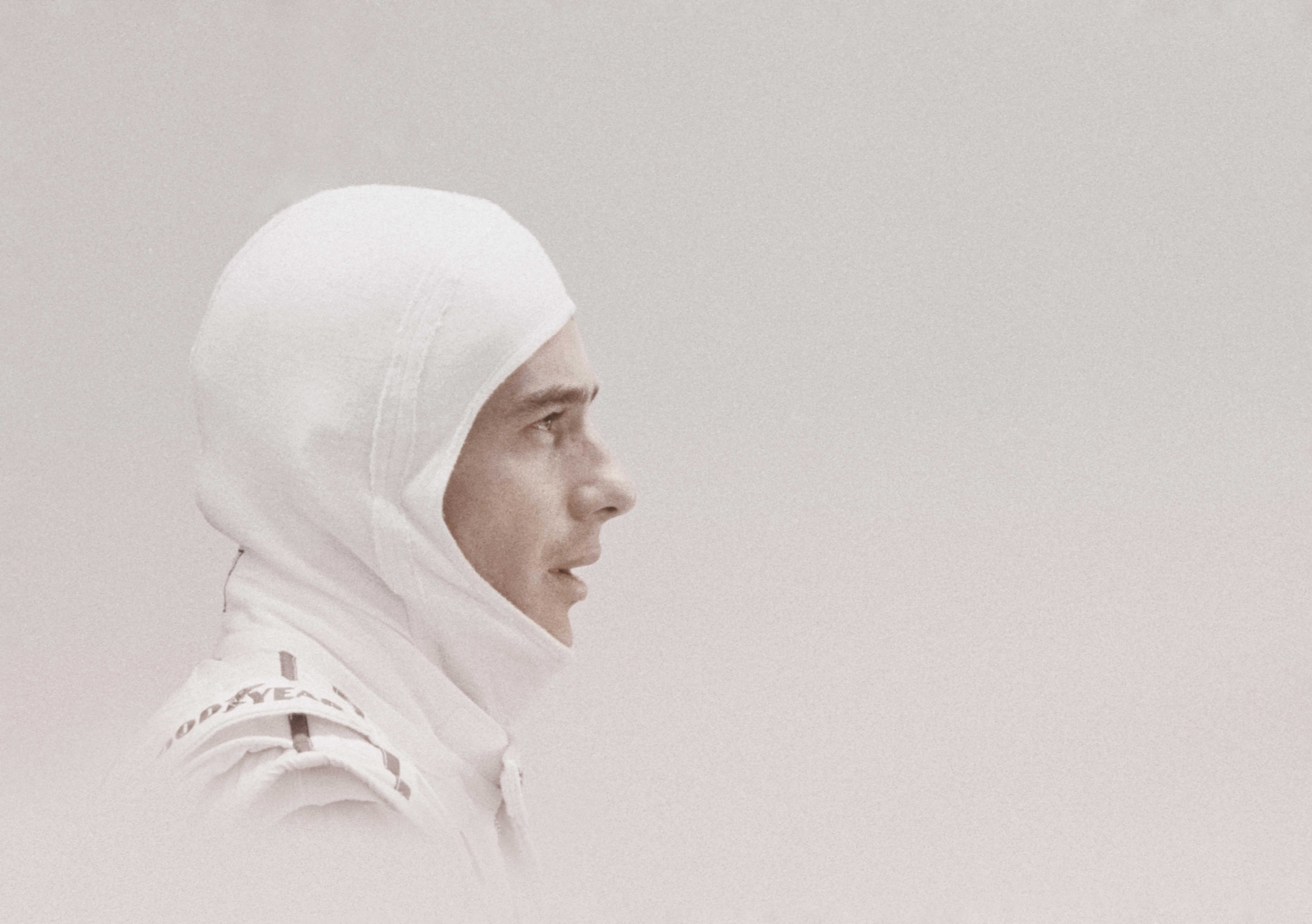 Profile shot of Ayrton Senna
