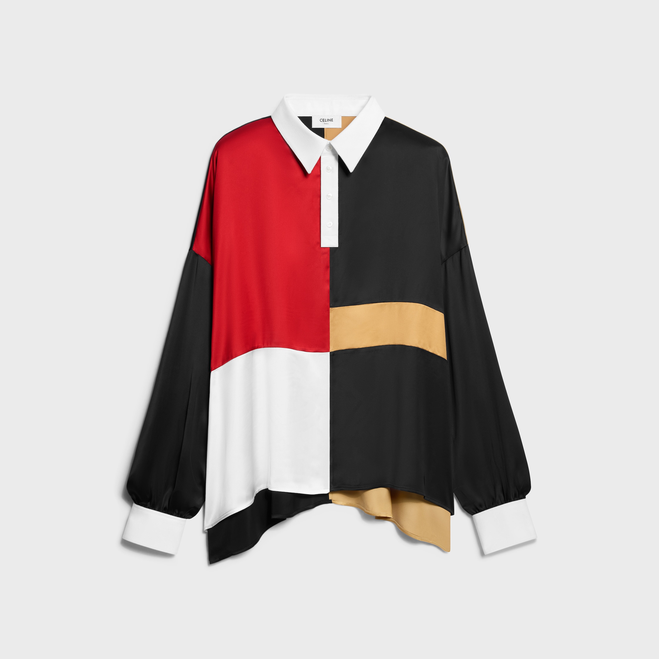 Polo Shirt in Viscose Satin