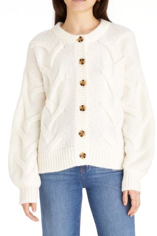Madewell Cable Ashmont Cardigan Sweater 