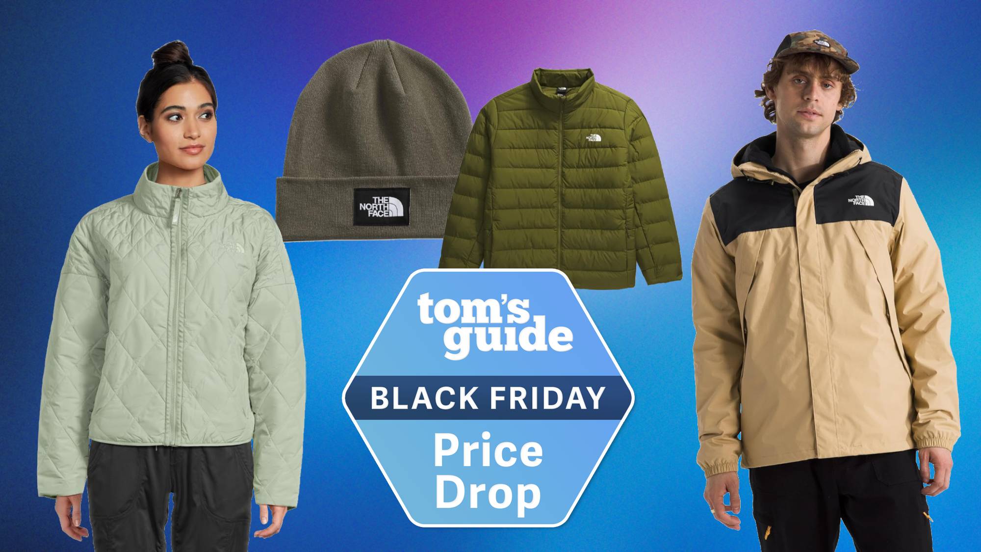 Compilation showing various The North Face apparel