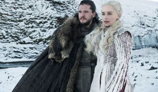 Game of Thrones Jon and Daenerys looking out upon the frozen wastes