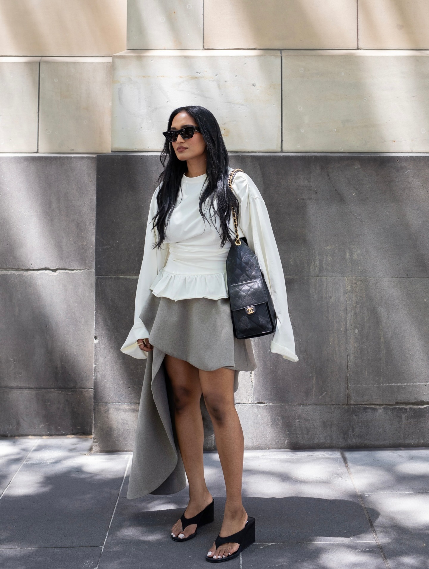 influencer wears wedge heels for summer 2026