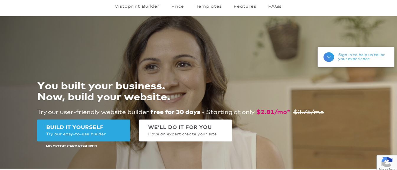 Vistaprint site Builder TechRadar