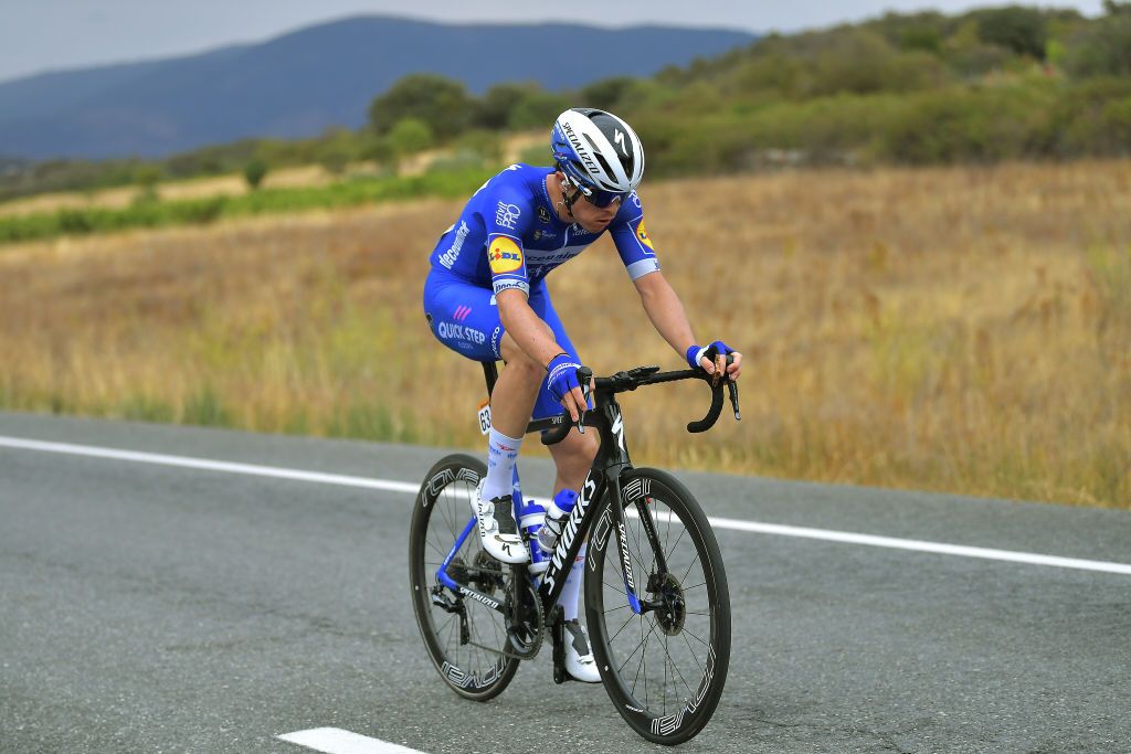 R&eacute;mi Cavagna (Deceuninck-QuickStep) during his late solo attack