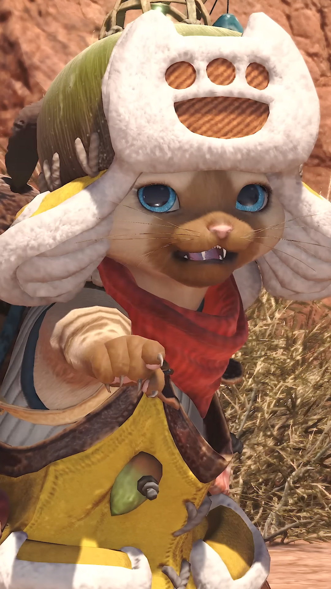 Monster Hunter's Palico companion in Final Fantasy 14. 