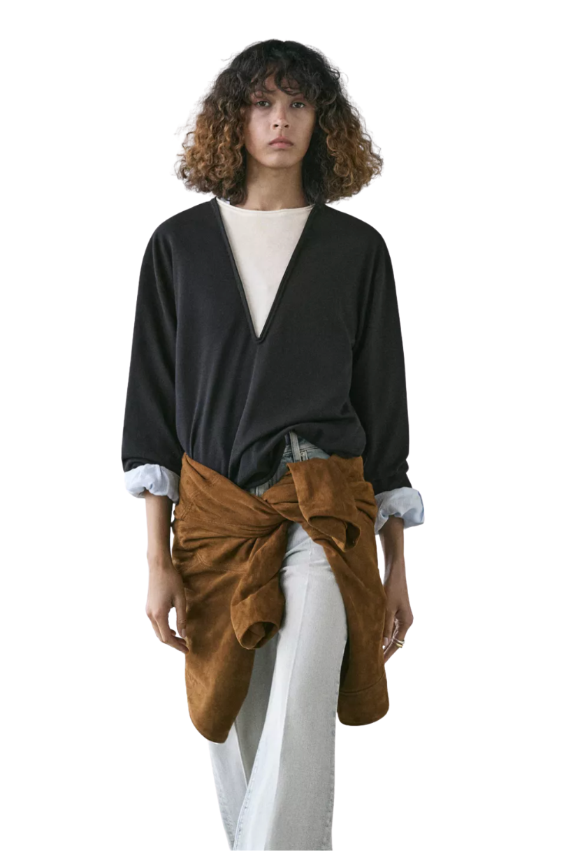 Massimo Dutti, Sweater With Contrast Fabric