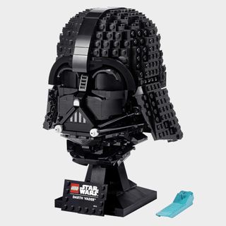 Lego Darth Vader's Helmet on a plain background