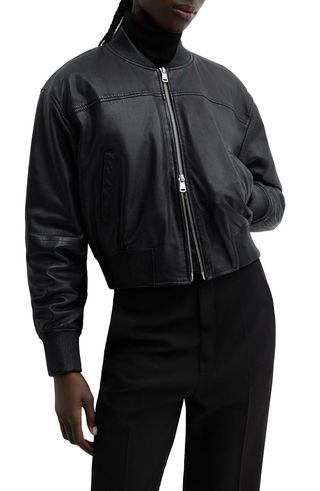 Leather Bomber Jacket