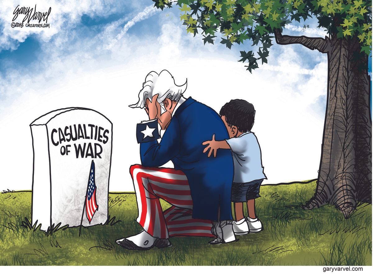 Political Cartoon U.S. Casualties Of War Uncle Sam Memorial Day ...