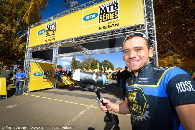 Steffen Thum rode 35km with a bottle as a saddle after breaking his off