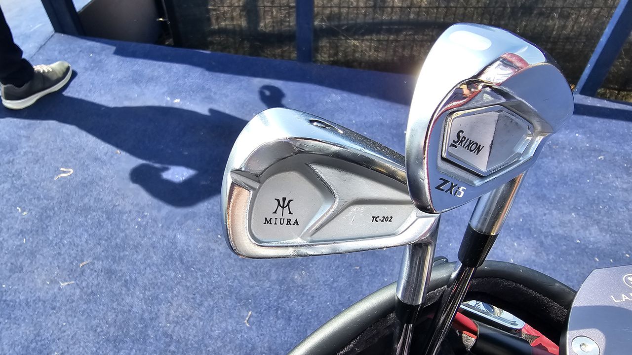 Two Srixon and Miura irons