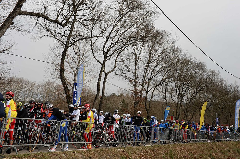 The peloton stopped in protest of racing in harsh weather