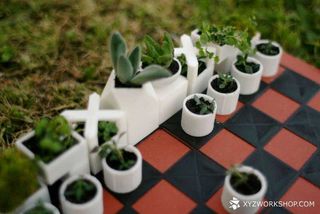 Print a combination chess set/plant garden