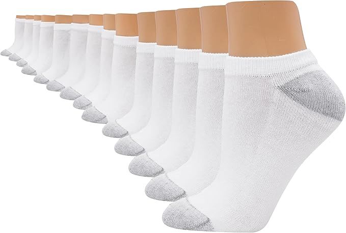 Hanes, Hanes Women's Value, Show Soft Moisture-Wicking Socks, Available in 10 and 14-Packs, White-14, 5-9