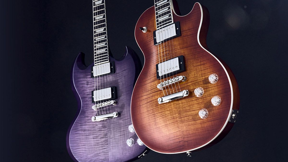 Epiphone Modern FIgured SG, in new Purple Burst and Mojave Burst finishes for 2024