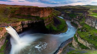 Aerial view of Palouse Falls in Washington